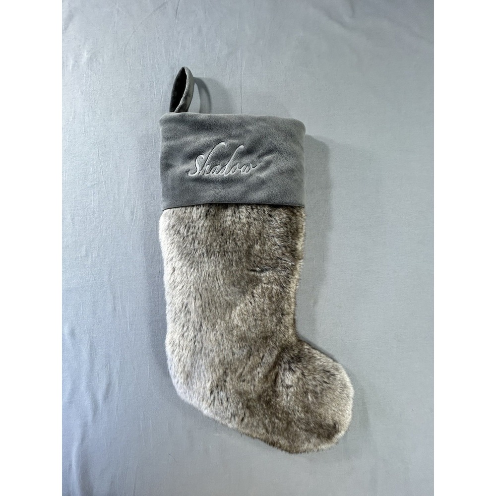 Baby & Child Restoration Hardware Christmas Stocking Embroidered Shadow